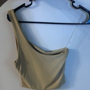 Tan shoulder tank top